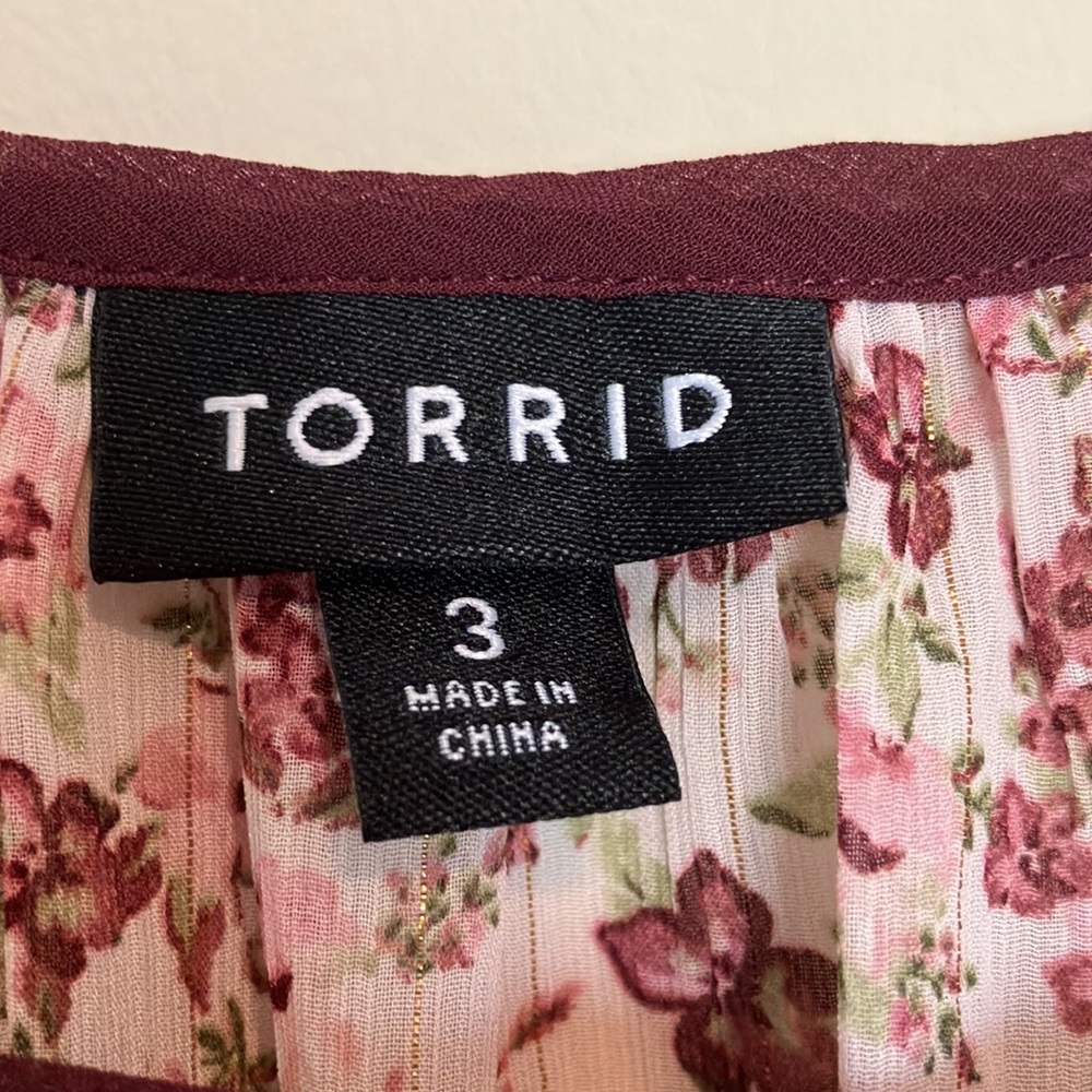 Torrid Sheer Peasant Blouse - Picture 3 of 7